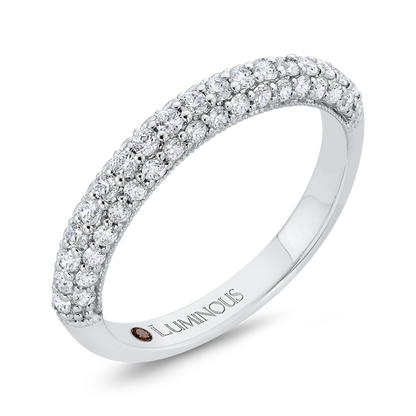 Round Diamond Half-Eternity Wedding Band in 14K White Gold