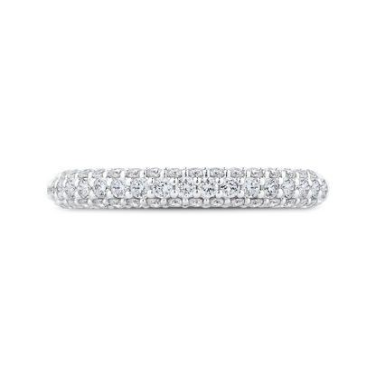Round Diamond Half-Eternity Wedding Band in 14K White Gold