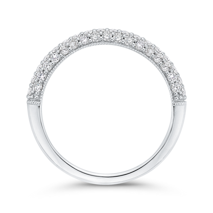 Round Diamond Half-Eternity Wedding Band in 14K White Gold