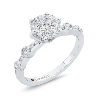 Round Diamond Engagement Ring in 14K White Gold