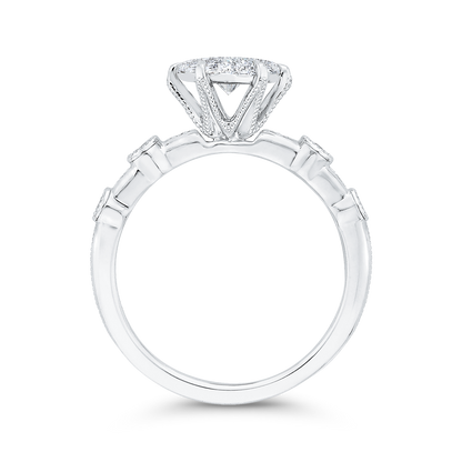 Round Diamond Engagement Ring in 14K White Gold