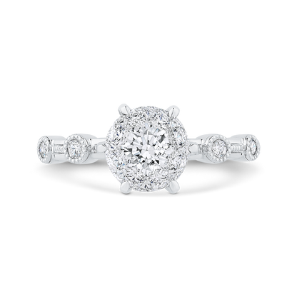 Round Diamond Engagement Ring in 14K White Gold