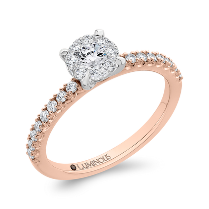 Round Diamond Engagement Ring in 14K Two Tone Gold