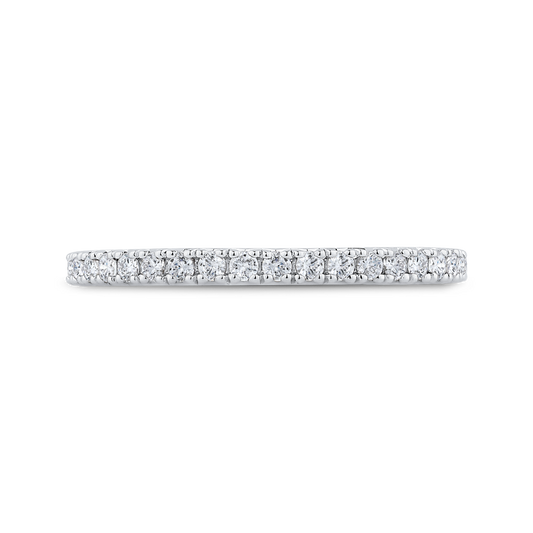 Round Diamond Half-Eternity Wedding Band in 14K White Gold