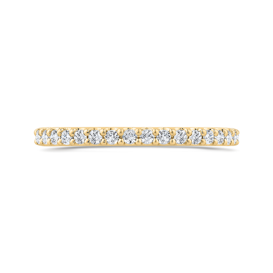 Round Diamond Half-Eternity Wedding Band in 14K Yellow Gold