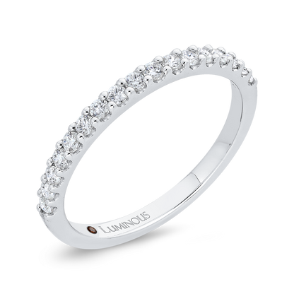 Round Diamond Half-Eternity Wedding Band in 14K White Gold