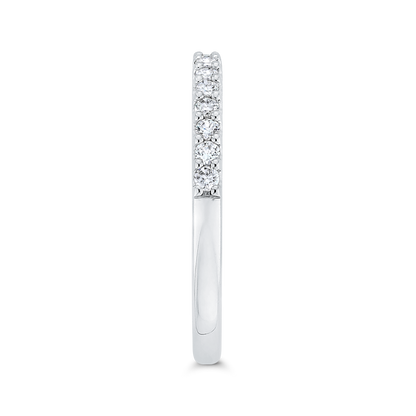 Round Diamond Half-Eternity Wedding Band in 14K White Gold