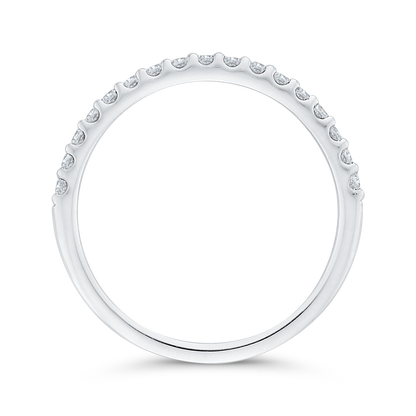 Round Diamond Half-Eternity Wedding Band in 14K White Gold