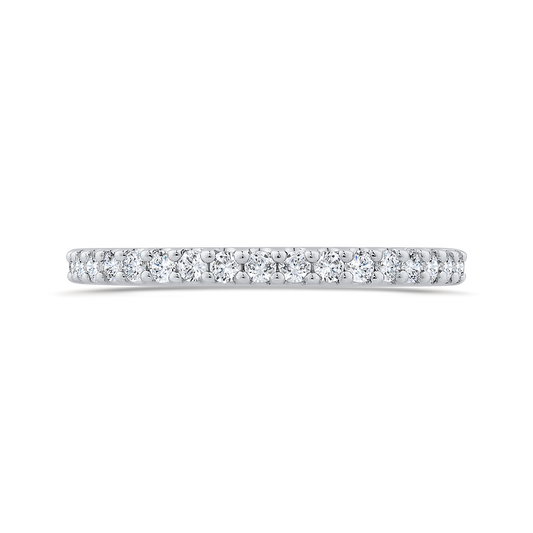 Round Diamond Half-Eternity Wedding Band in 14K White Gold