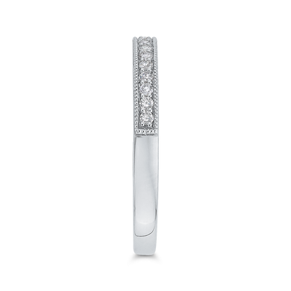Round Diamond Half-Eternity Wedding Band in 14K White Gold