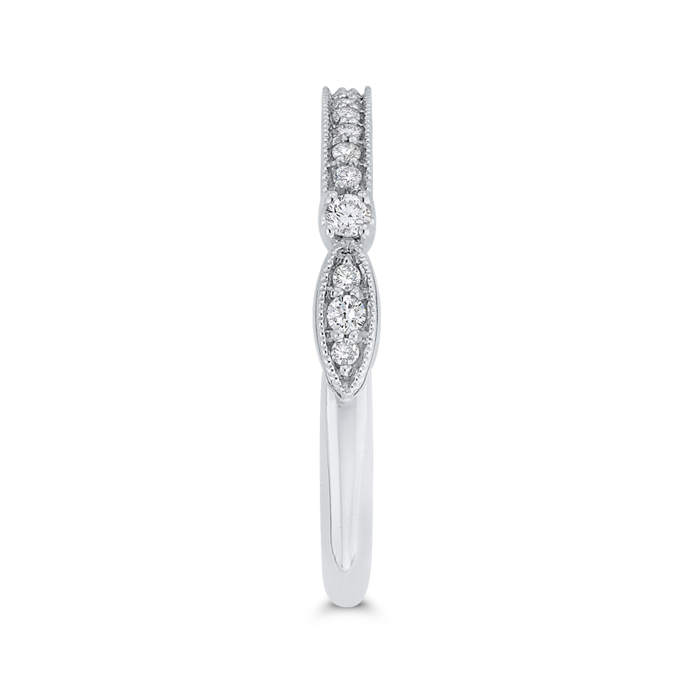 Euro Shank Round Diamond Half-Eternity Wedding Band in 14K White Gold