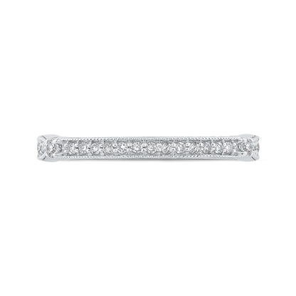 Euro Shank Round Diamond Half-Eternity Wedding Band in 14K White Gold
