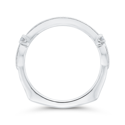 Euro Shank Round Diamond Half-Eternity Wedding Band in 14K White Gold