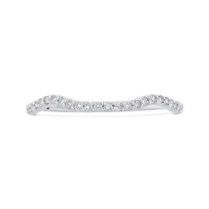 Round Diamond Contour Wedding Band in 14K White Gold