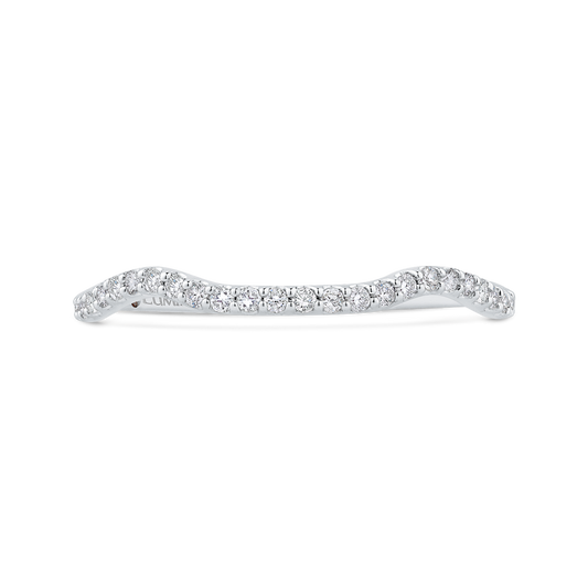Round Diamond Contour Wedding Band in 14K White Gold