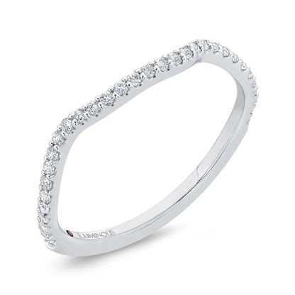 Round Diamond Contour Wedding Band in 14K White Gold