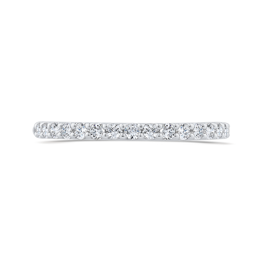 Round Diamond Half-Eternity Wedding Band in 14K White Gold