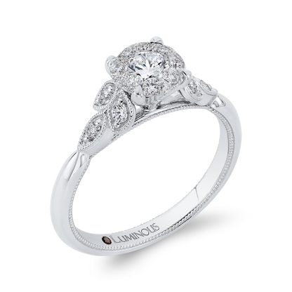 Round Diamond Engagement Ring in 14K White Gold