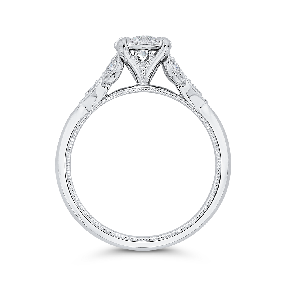 Round Diamond Engagement Ring in 14K White Gold