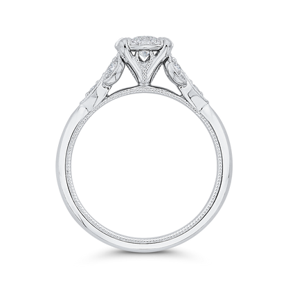 Round Diamond Engagement Ring in 14K White Gold