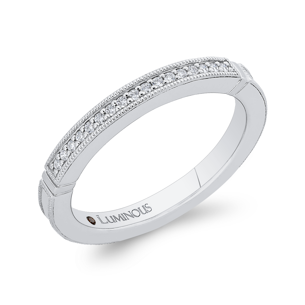Round Diamond Wedding Band in 14K White Gold