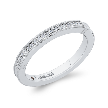 Round Diamond Wedding Band in 14K White Gold