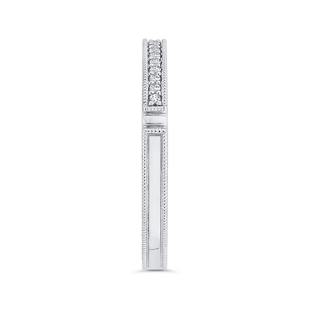 Round Diamond Wedding Band in 14K White Gold