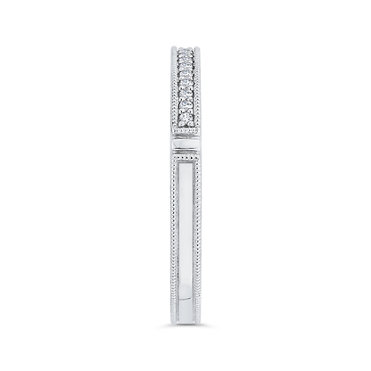 Round Diamond Wedding Band in 14K White Gold