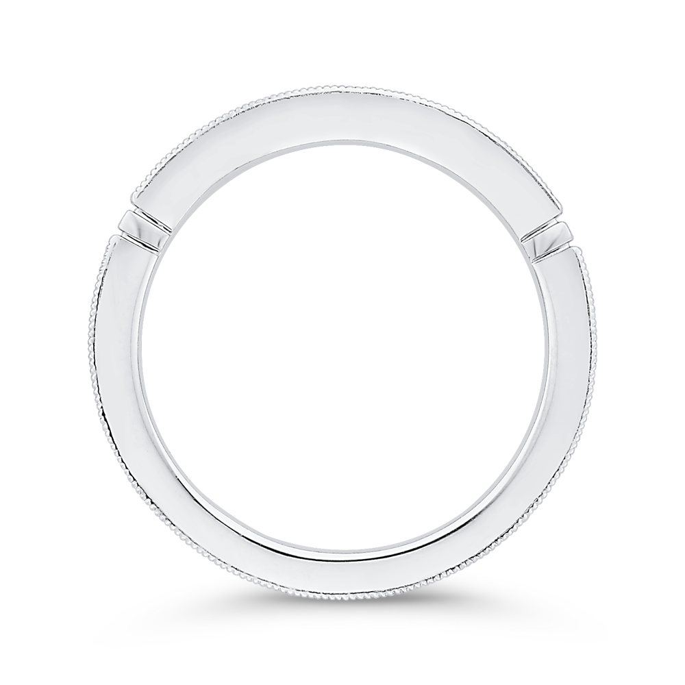 Round Diamond Wedding Band in 14K White Gold