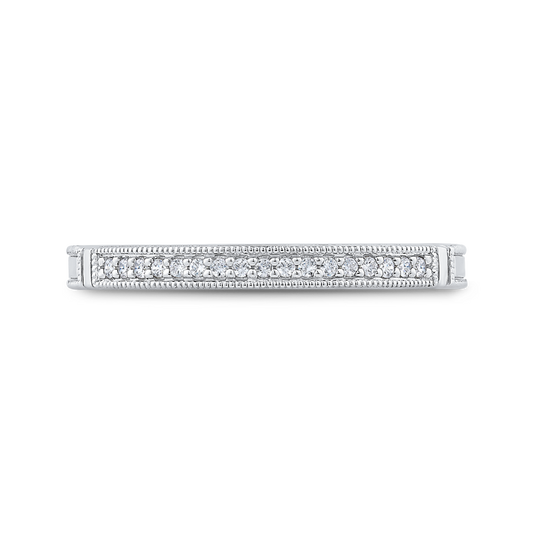 Round Diamond Wedding Band in 14K White Gold