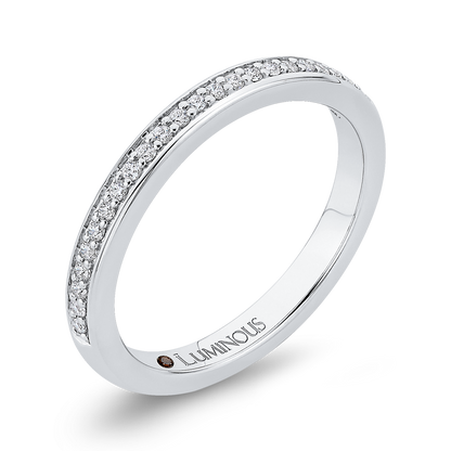 Round Diamond Half-Eternity Wedding Band in 14K White Gold
