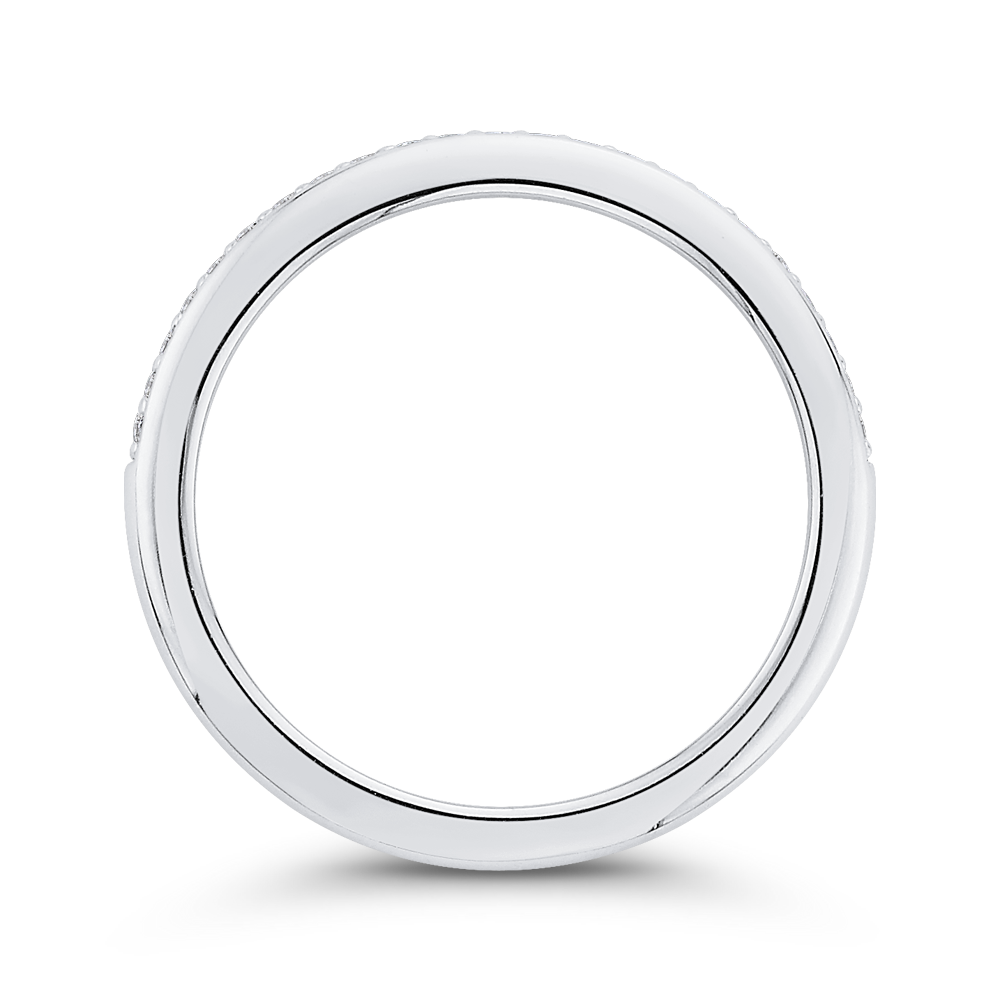 Round Diamond Half-Eternity Wedding Band in 14K White Gold
