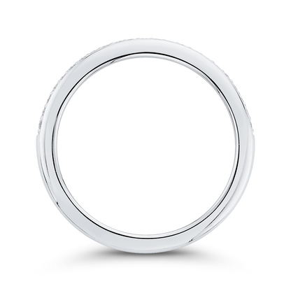 Round Diamond Half-Eternity Wedding Band in 14K White Gold