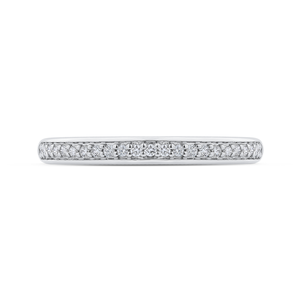 Round Diamond Half-Eternity Wedding Band in 14K White Gold