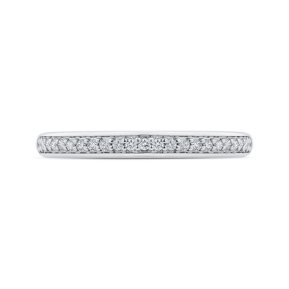 Round Diamond Half-Eternity Wedding Band in 14K White Gold