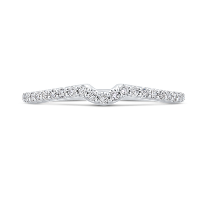 Round Diamond Half-Eternity Wedding Band in 14K White Gold