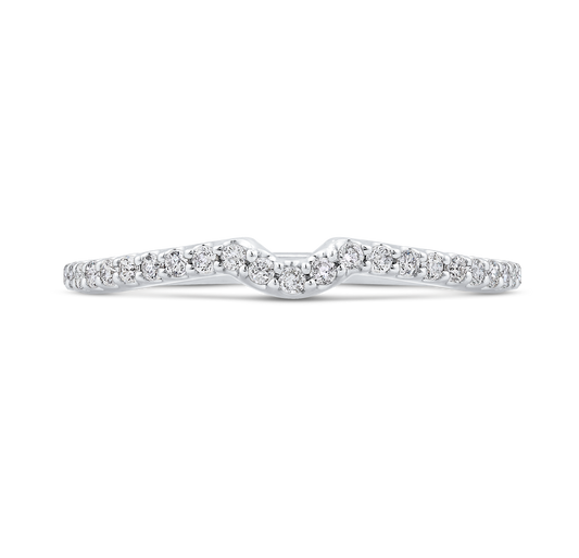 Round Diamond Half-Eternity Wedding Band in 14K White Gold
