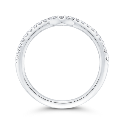 Round Diamond Half-Eternity Wedding Band in 14K White Gold