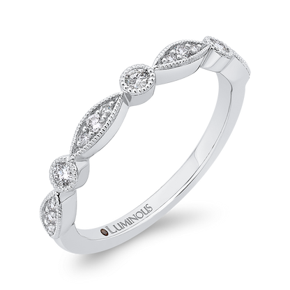Round Diamond Wedding Band in 14K White Gold