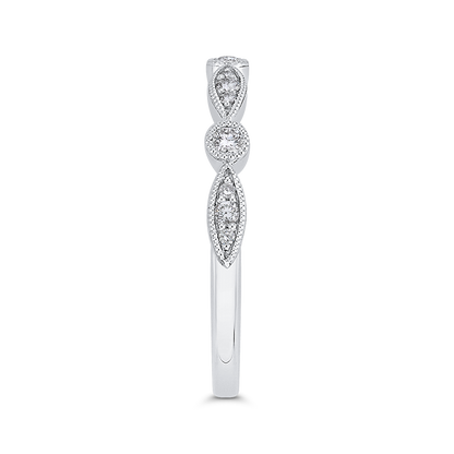 Round Diamond Wedding Band in 14K White Gold