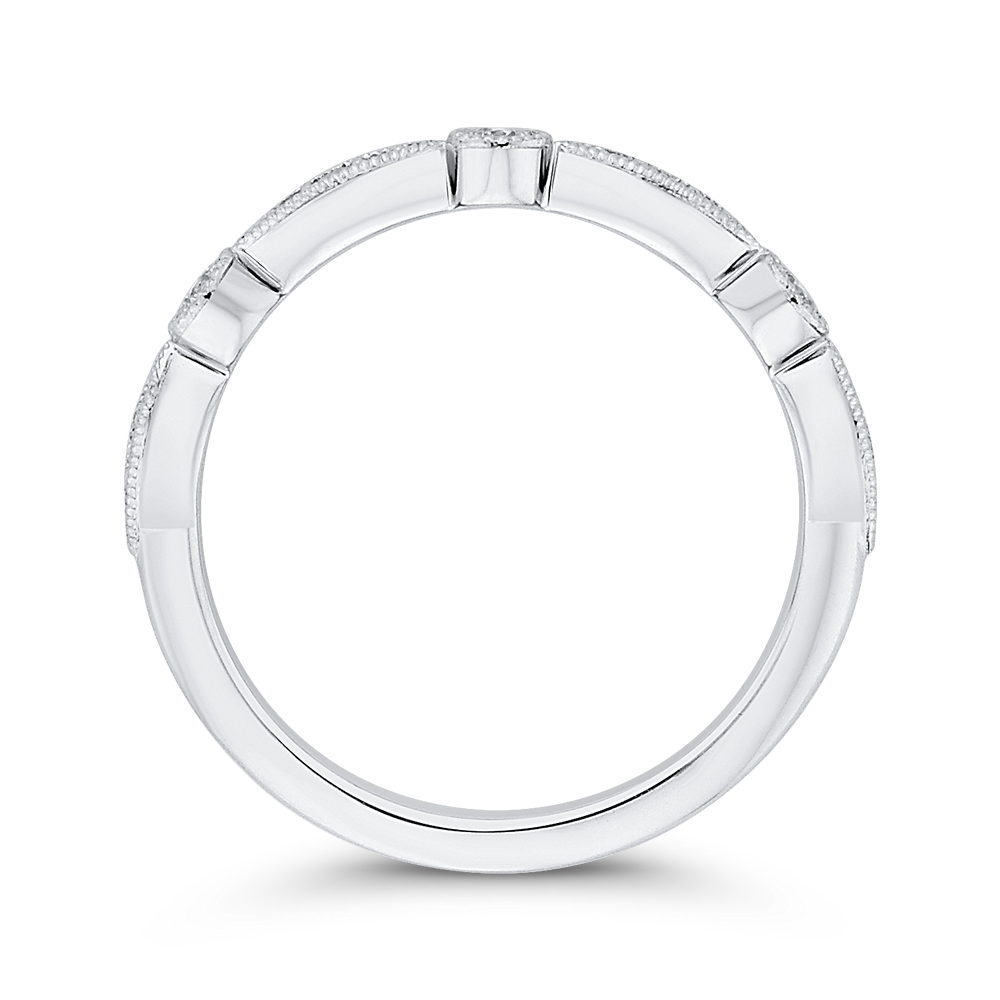 Round Diamond Wedding Band in 14K White Gold