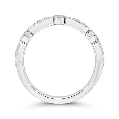 Round Diamond Wedding Band in 14K White Gold