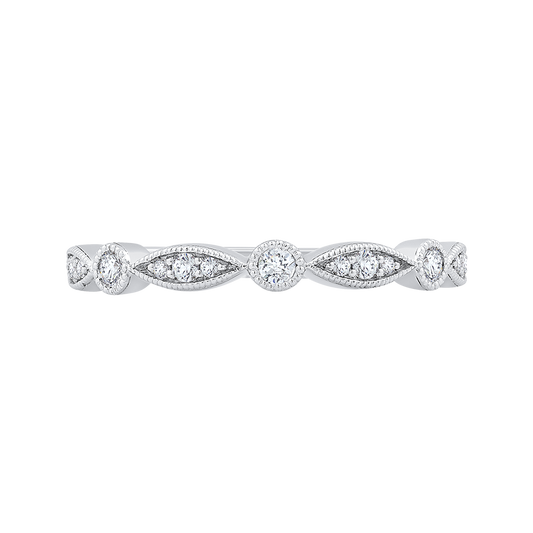 Round Diamond Wedding Band in 14K White Gold