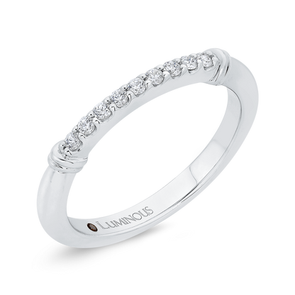 Round Diamond Wedding Band in 14K White Gold