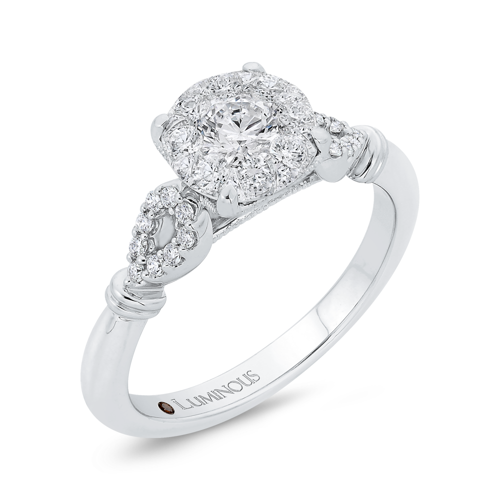 Round Diamond Engagement Ring in 14K White Gold