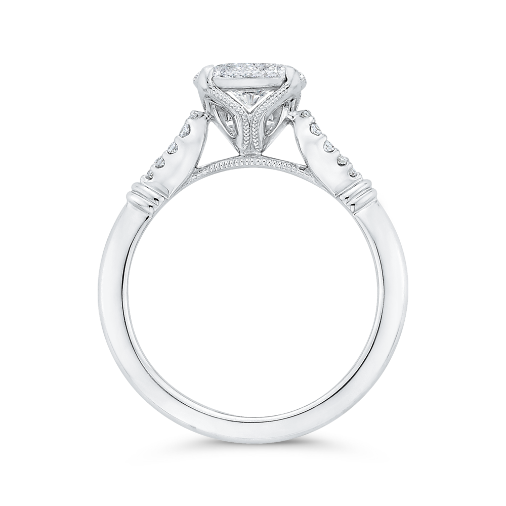 Round Diamond Engagement Ring in 14K White Gold