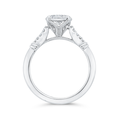 Round Diamond Engagement Ring in 14K White Gold