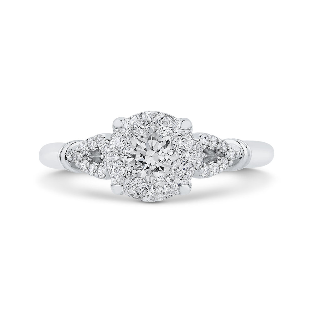 Round Diamond Engagement Ring in 14K White Gold