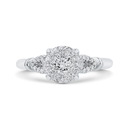 Round Diamond Engagement Ring in 14K White Gold