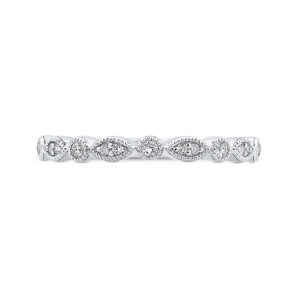 Round Diamond Half-Eternity Wedding Band in 14K White Gold